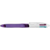 Bic 4 Colours Grip Pro Ballpoint Pen 1.0mm Tip 0.4mm Line (Pink/Purple/Green/Blue) - (Pack of 10 Pens)