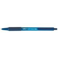 Bic SoftFeel Clic Ballpoint Pen Retractable Rubberised Barrel 1.0mm Tip 0.3mm Line (Blue) - (Pack of 12 Pens)