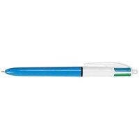 Bic 4-Colour Ballpoint Pen 1.0mm Tip 0.3mm Line (Blue/Black/Red/Green) - (Pack of 12 Pens)
