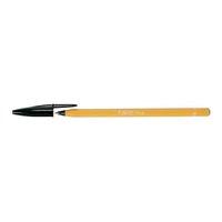 bic orange ballpoint pen 08mm tip black 1 x pack of 20 pens