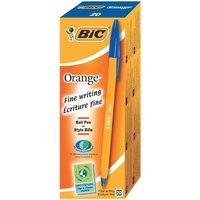bic orange ballpoint pen 08mm tip blue 1 x pack of 20 pens