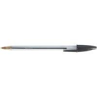 Bic Cristal Ballpoint Pen Clear Barrel 1.0mm Tip 0.4mm Line (Black) - (Pack of 50 Pens)