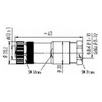 Binder 99-0430-19-04 Female 8-10mm 4 Pin Cable Mount with Screw Te...