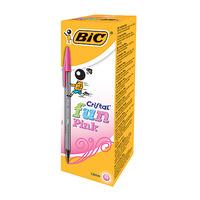bic cristal fun ball pens pink box of 20