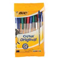BIC Cristal Original Ballpoint Pens - Assorted Colours (Pack of 10)