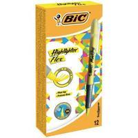 BIC Flex Highlighters Yellow Pack of 12 with 5 Free BIC Highlighters