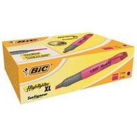 Bic Marking Highlighter XL Pen-shaped Highlighter Pen Pink Pack of 10