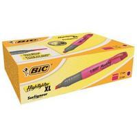 bic marking highlighter xl pen shaped highlighter pen pink pack of 10