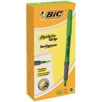 Bic briteliner Grip 1.6 to 3.3 mm Chisel Tip Highlighter Pen Green 1 x