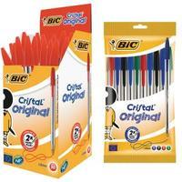 BIC Cristal Medium Red with free assorted Pack of 10
