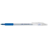 Bic Cristal Grip Clear Barrel Ballpoint Pen 1.0mm Tip 0.4mm Line Blue