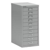 bisley soho h590mm multi drawer 10 steel filing cabinet grey