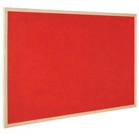 Bi-Office 900 x 600mm Double Sided Cork and Felt Notice Board Red