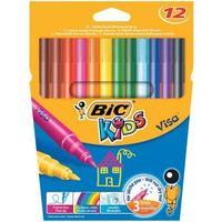 Bic Kids Visa Washable Fine Felt Tip Pen Assorted Colours Pack of 12