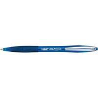 Bic Atlantis Retractable Ballpoint Pen with Rubber Grip Blue Pack of