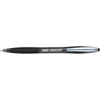 Bic Atlantis Retractable Ballpoint Pen with Rubber Grip Black Pack of
