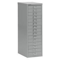 Bisley SoHo H860mm Multi-Drawer 15 Steel Filing Cabinet Grey