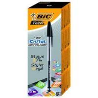 Bic Cristal Stylus Medium Ballpoint Pen Black Box of 12 Pens 902124