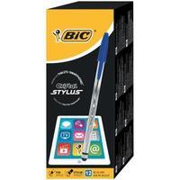 Bic Cristal Stylus Medium Ballpoint Pens 1.0mm Tip 0.4mm Line Blue Ref