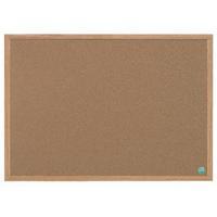 bi office 900x600mm earth it oak frame cork board rec0701233