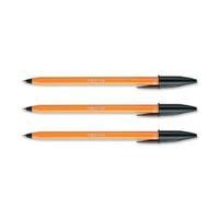 Bic Orange Fine Ballpoint Pen 0.8mm Tip 0.3mm Line Black Pack of 20