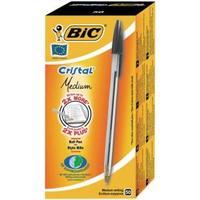 Bic Cristal Medium Ballpoint Pen 1.0mm Tip 0.4mm Line Black Pack of 50