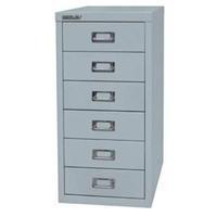 Bisley SoHo H590mm Multi-Drawer 6 Steel Filing Cabinet Grey H296NL-av4