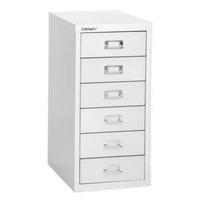 bisley soho h590mm multi drawer 6 steel filing cabinet chalk white