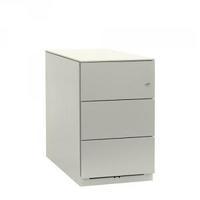 bisley note pedestal mobile 3 stationery drawers chalk white by20724