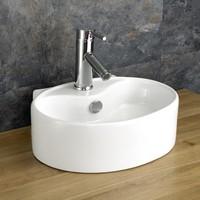 Bitonto Small Ceramic Circular 40cm x 30cm Bathroom Sink