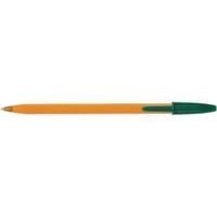 bic orange fine ballpoint green ink pen pack of 20 1199110113