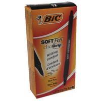 Bic Soft Feel Retractable Ballpoint Black Pen Pack of 12 837397
