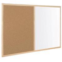 bi office wood frame corkdrywipe board 900x600mm mx07001010