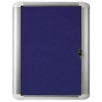 bi office external display case 626x670mm blue felt aluminium frame