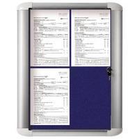 Bi-Office External Display Case 450x614mm Blue Felt Aluminium Frame