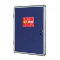 Bi-Office Lockable Internal Display Case 1110x930mm Blue Felt