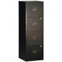 Bisley A4 Personal Filing Cabinet 4 Drawer Black BY31003