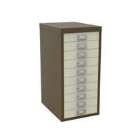 bisley 10 drawer coffee cream non locking multi drawer cabinet by36938