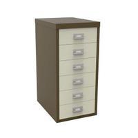 Bisley 6 Drawer Coffee Cream Non-Locking Multi-Drawer Cabinet BY36938