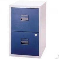 Bisley A4 Personal Filing 2 Drawer Lockable Grey and Blue BY58252