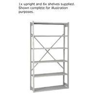 bisley w1000xd300mm grey shelving extension kit by838031