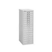 Bisley SoHo H860mm Multi-Drawer 15 Steel Filing Cabinet Silver 089 55