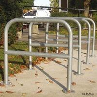 bilton bike stand concrete in galv black powder coat