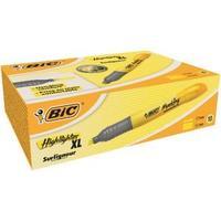 Bic Marking Highlighter XL Pen-shaped Highlighter Pen Yellow Pack of