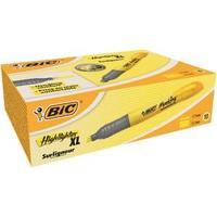 bic marking highlighter xl pen shaped highlighter pen yellow pack of