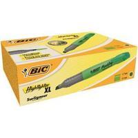 bic marking highlighter xl pen shaped highlighter pen green pack of 10