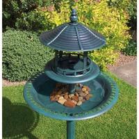 Bird Bath with Sheltered Feeding Table by Kingfisher