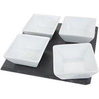 bistro mikkio slate and porcelain dip tray set