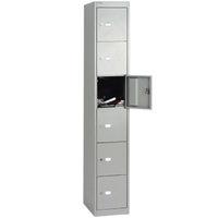 bisley 457mm 6 door locker goose grey