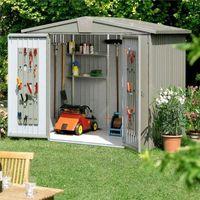 biohort europa 4 quartz grey metal shed